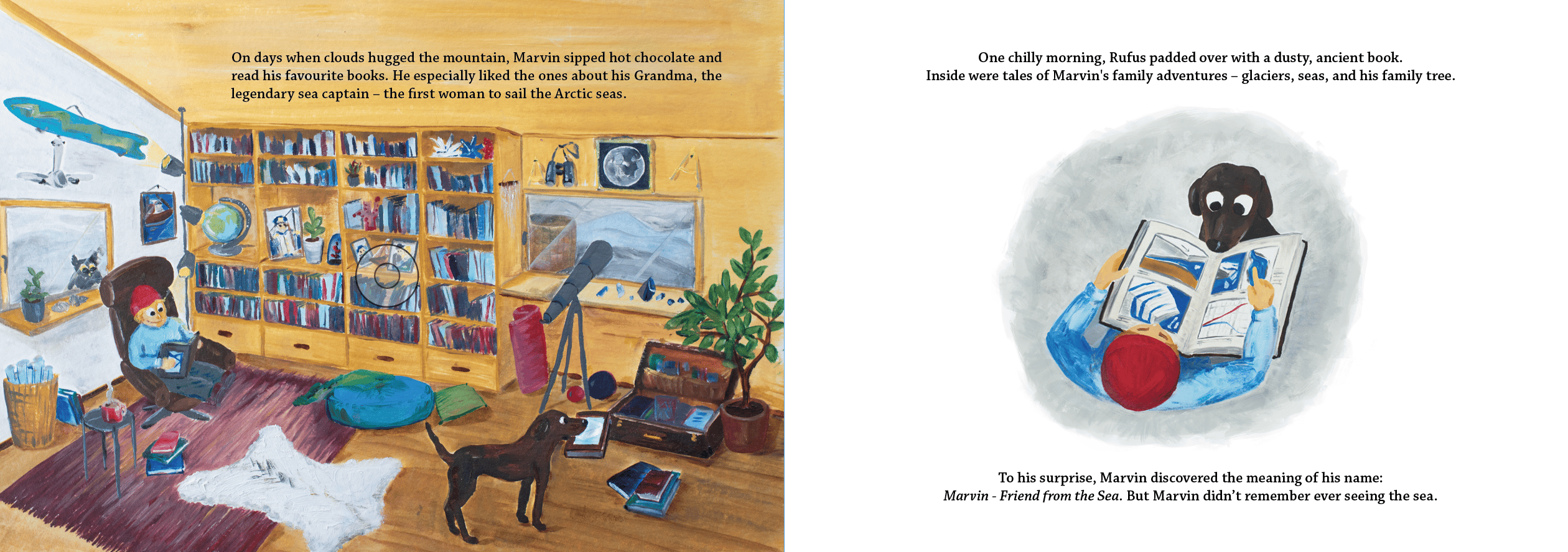 Spread Childerns book inside room