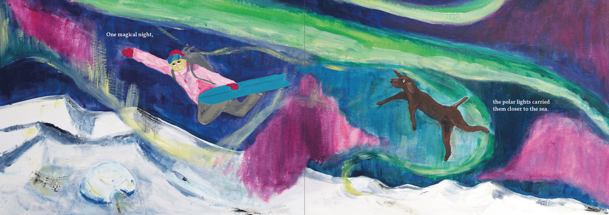 Magical night childrens book spread