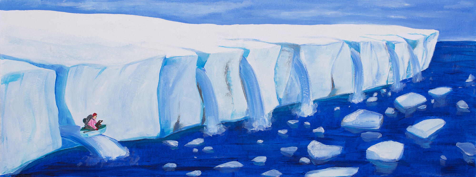 Illustration-glacier-melting-oil-painting